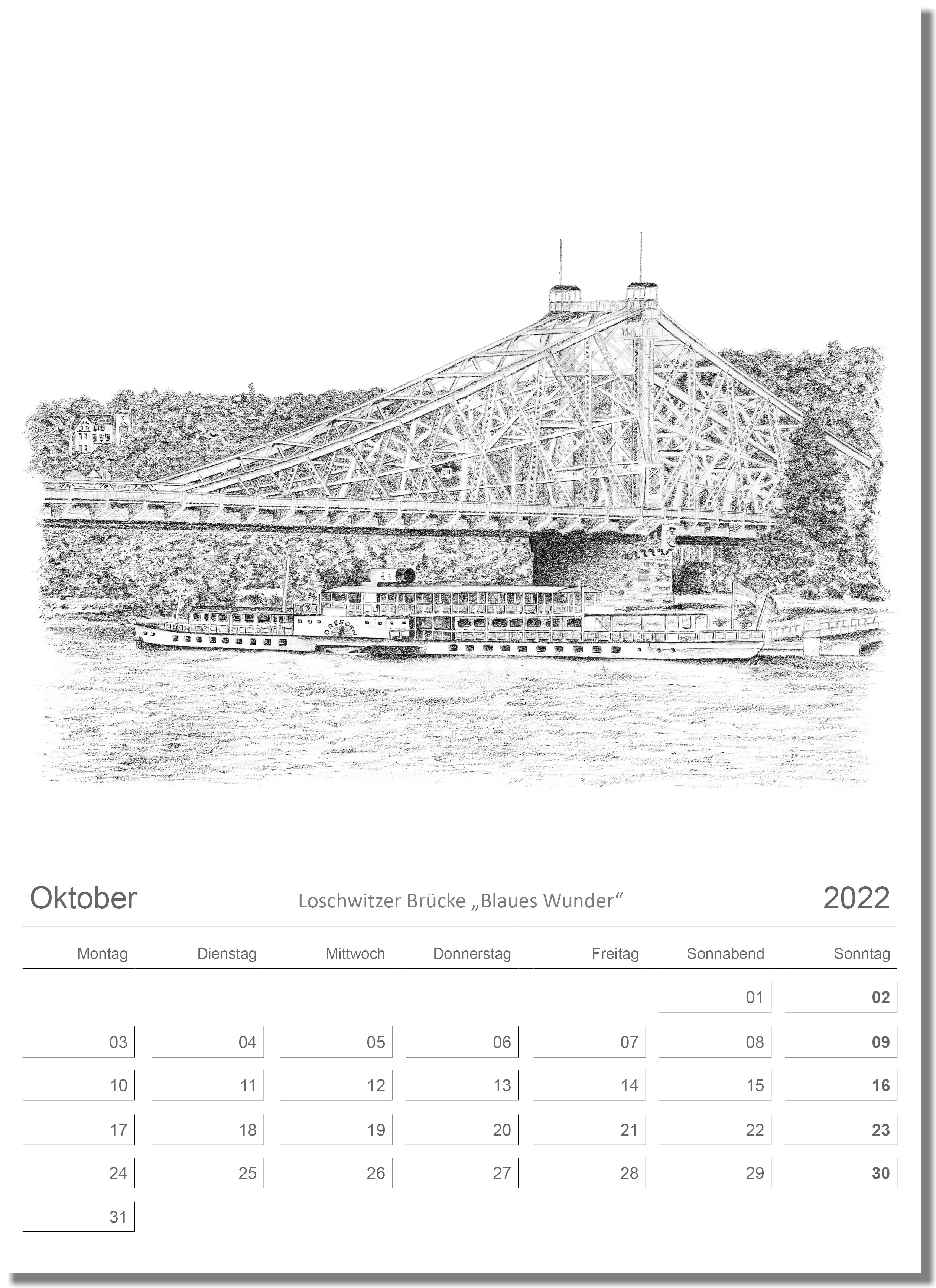 Kalender Dresden Oktober 2022